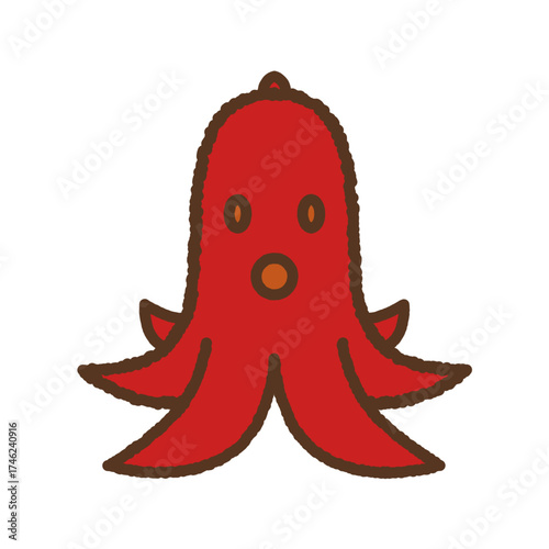 手書き風のアイコン　タコウインナー