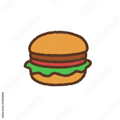 手書き風のアイコン　ハンバーガー