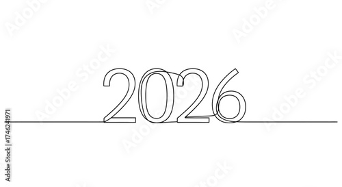 Minimalist Line Art of the Year 2026, Simple and Modern Design