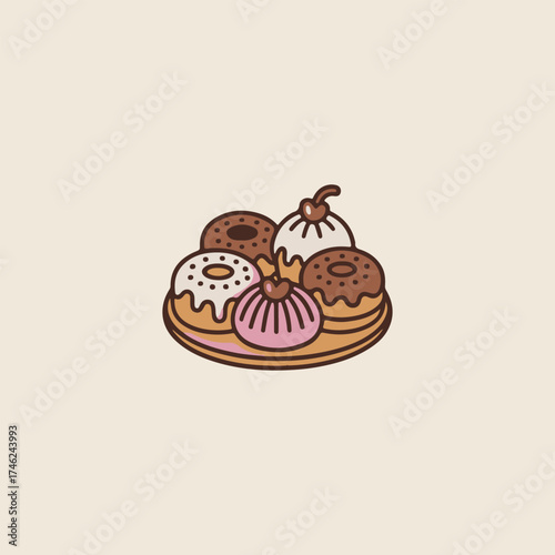 vector illustration of chocolate cup cake