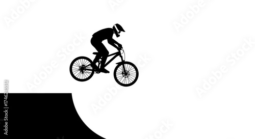 Biker Jumping Off Ramp Illustration