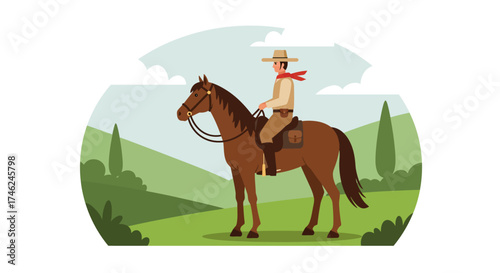 Equestrian Cowboy Adventure A Classic Western Scene