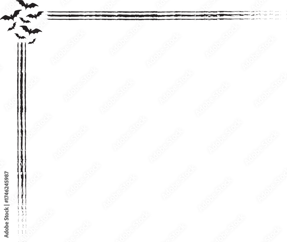 Fototapeta premium Halloween Bats Frame , Flying Bats Border Design 