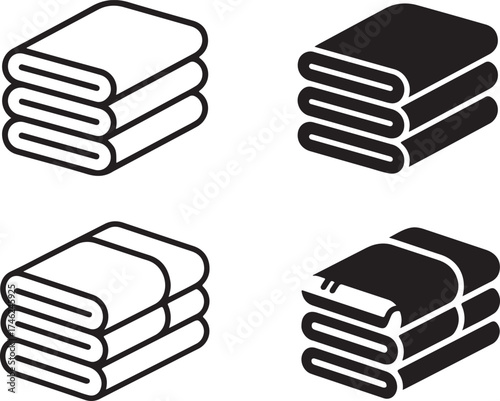 Folded Towels Icon  Vector Illustration of Neatly Stacked Towels