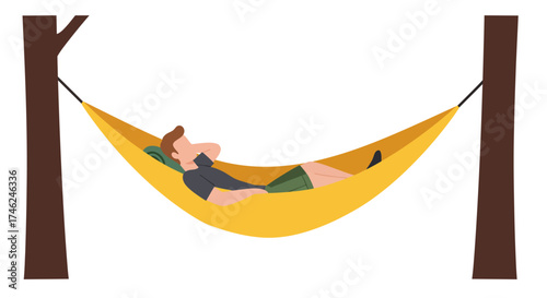 Relaxing Hammock Time A Moment of Leisure and Tranquility Outdoors