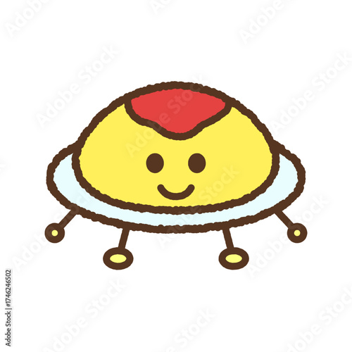 手書き風のキャラクターアイコン　オムレツ