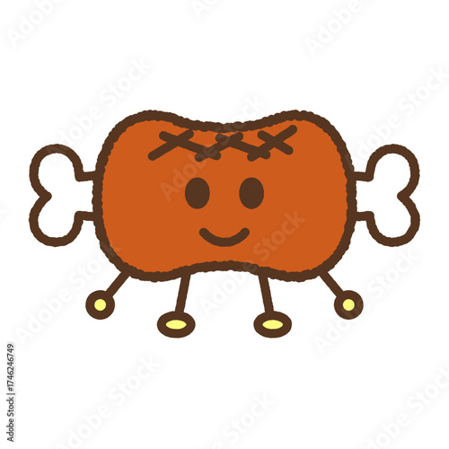 手書き風のキャラクターアイコン　骨つき肉