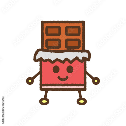 手書き風のキャラクターアイコン　板チョコ
