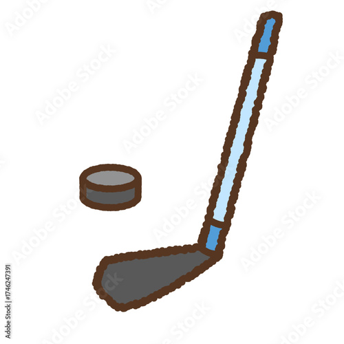 手書き風のアイコン　アイスホッケー