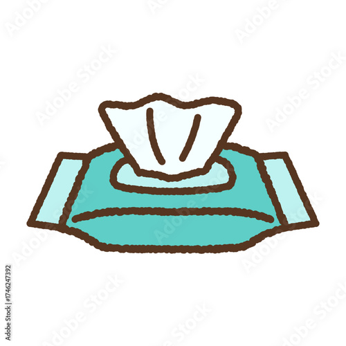 手書き風のアイコン　ウェットティッシュ