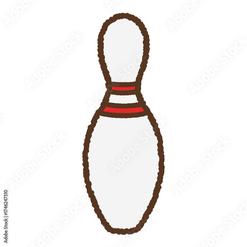 手書き風のアイコン　ボーリングのピン