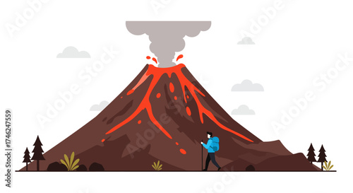 Volcano Adventure Trekking Past Erupting Lava, a Thrilling Journey Through a Hot Landscape