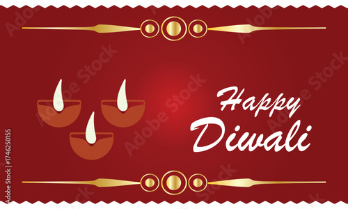 Happy diwali wallpaper celebrate festival of lights with text . Banner, background, card,etc.