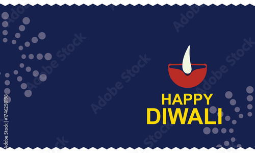 Happy diwali wallpaper celebrate festival of lights with text . Banner, background, card,etc.