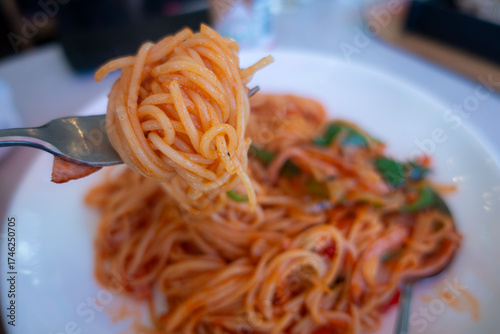 spaghetti with tomato sauce
