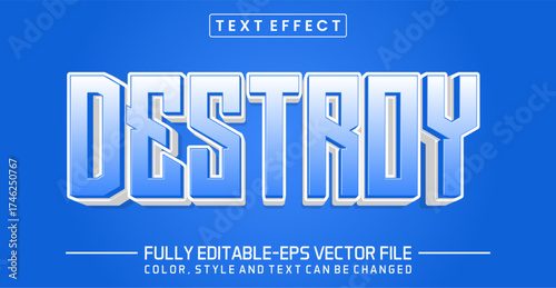Destroy font Text effect editable