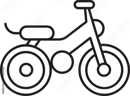 Simple Line Art Icon of a Classic Motorcycle or Moped