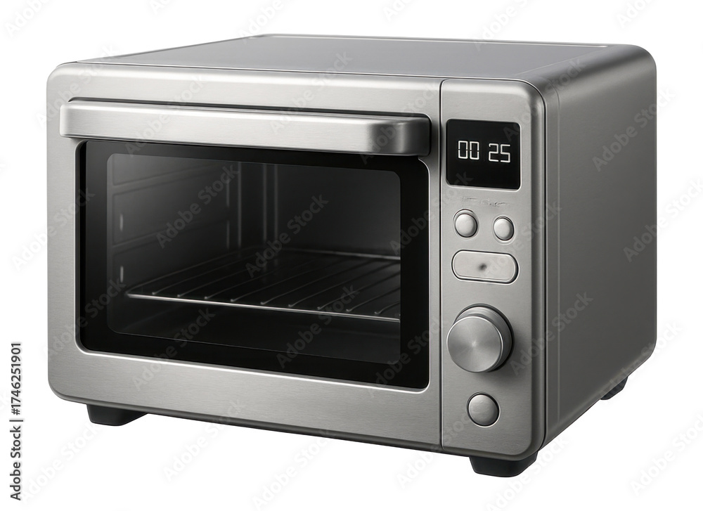 Obraz premium A compact oven with a programmable timer for precise cooking schedules.