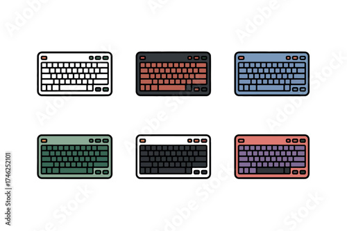 Flat Keyboard Illustration