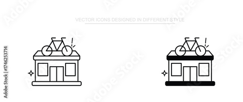 Cycle Shop icon design with white background stock illustration