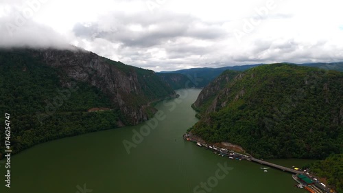 Explore Djerdap National Park a beautiful Danube oasis at the border of Serbia and Romania during a cloudy day