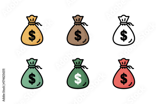 Wealth Bag Line Art