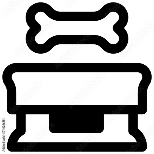 Bones. Outlined stroke vector icon with black-filled details.