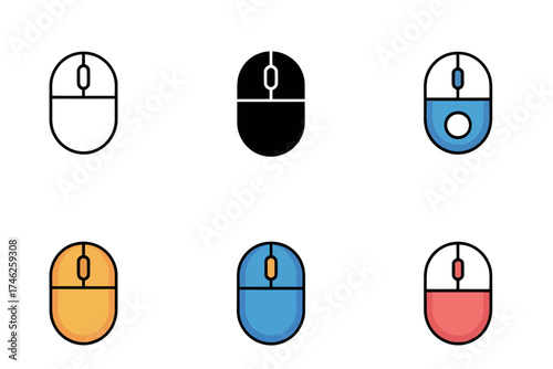 Tech Mouse Line Illustration
