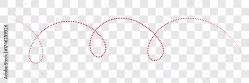 dashed hand drawn squiggle loopy line vector icon, ideal for decorative borders or accents, isolated on transparent background for flexible design use.