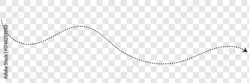 Long squiggle dashed line arrow