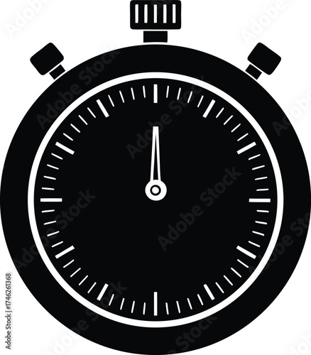 Stopwatch silhouette  icon vector and hand Keywords: stopwatch, timer, time, clock
