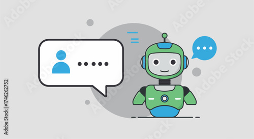 Chatbot Communication Interactive Assistance and Secure Conversations Illustrated with Icons