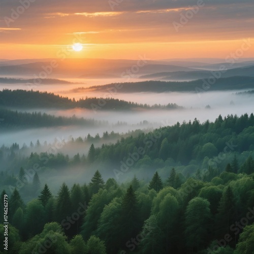 sunrise in the mountains