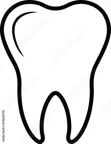 Simple Outline Drawing of a Human Molar Tooth dental dentistry