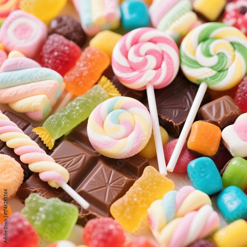 colorful candy on white background