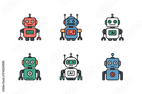 Robot AI Machine Concept  