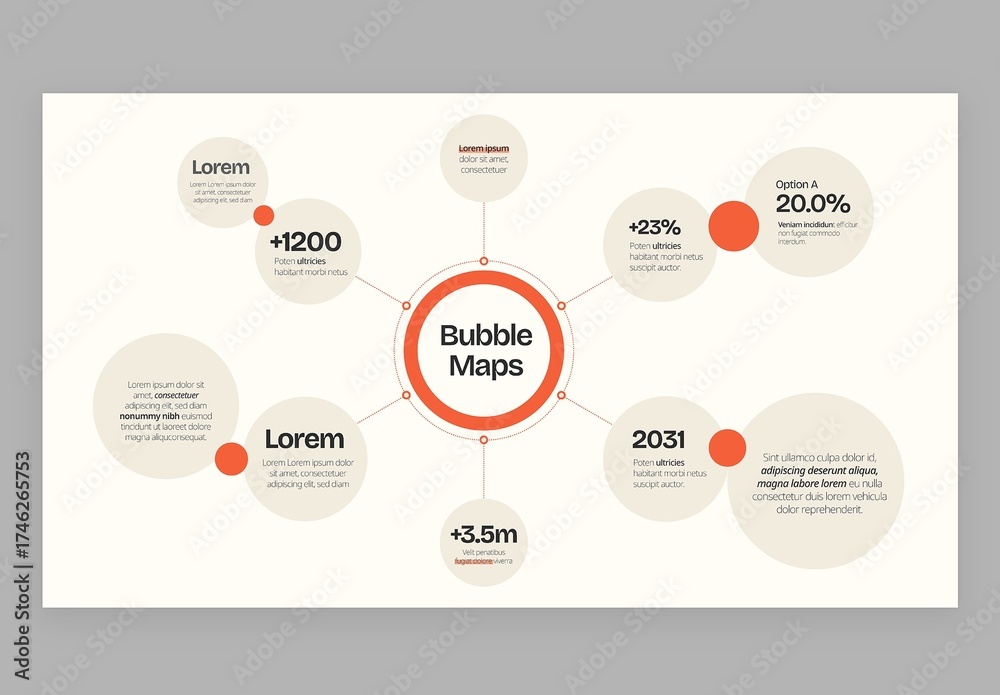 Bubble Map & Mind Map Infographic Template in Modern Corporate Style ...