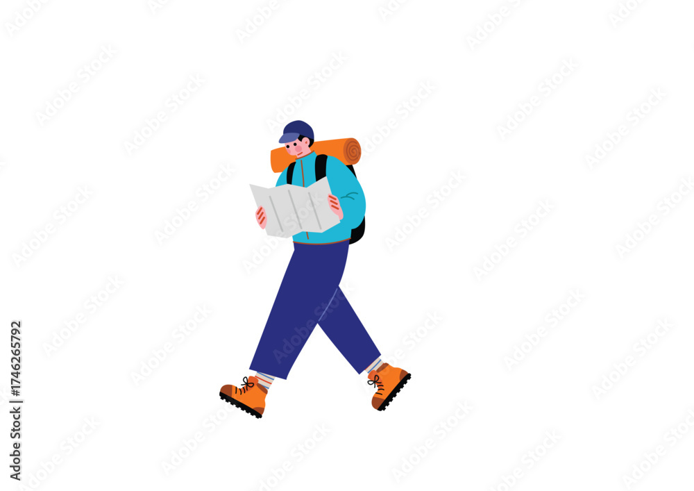 Fototapeta premium 登山中地図を確かめる男性