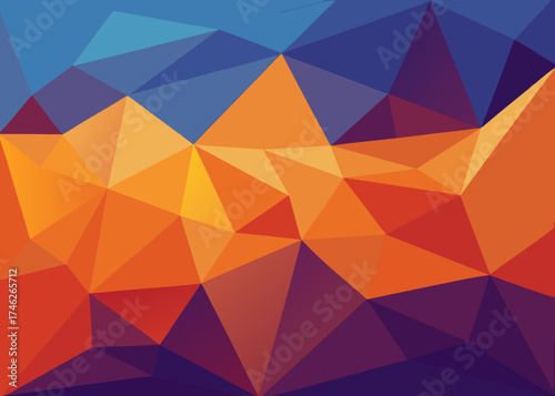 Polygonal Gradient Mesh Abstract 3D Background