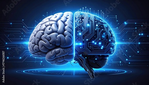 Half human brain and half digital circuit brain