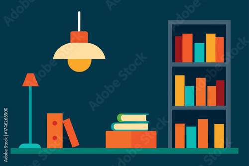 peaceful reading room bookshelf vintage interior