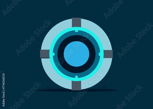 sci fi portal glowing light ring background