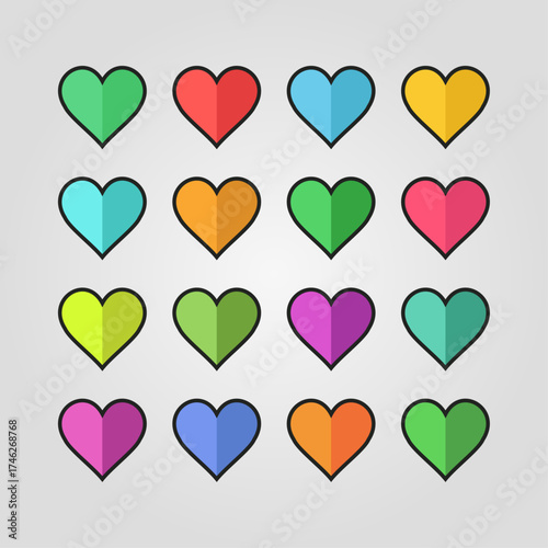 Minimalist Heart Vector Set Simple Modern Love for Design and Branding