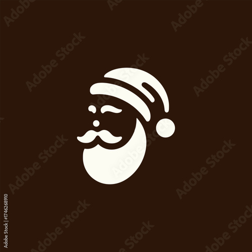 Minimalist Santa Claus Vector Illustration for Christmas Greetings