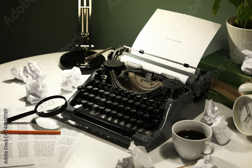Vintage typewriter with cru...