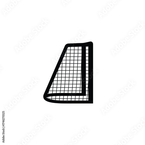 Vector art of, a minimalist soccer goal illustration, ideal for sports infographics and website elements, with clean lines and simple design