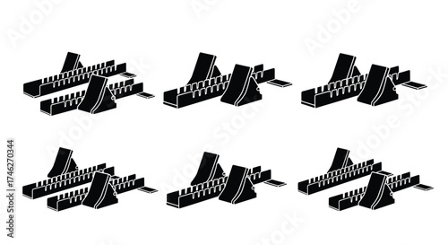 Vector art of, a set of starting blocks for track and field, suitable for athletic event promotions and sports equipment catalogs