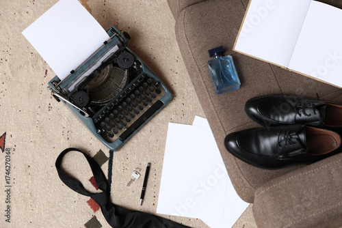 Vintage typewriter with men...