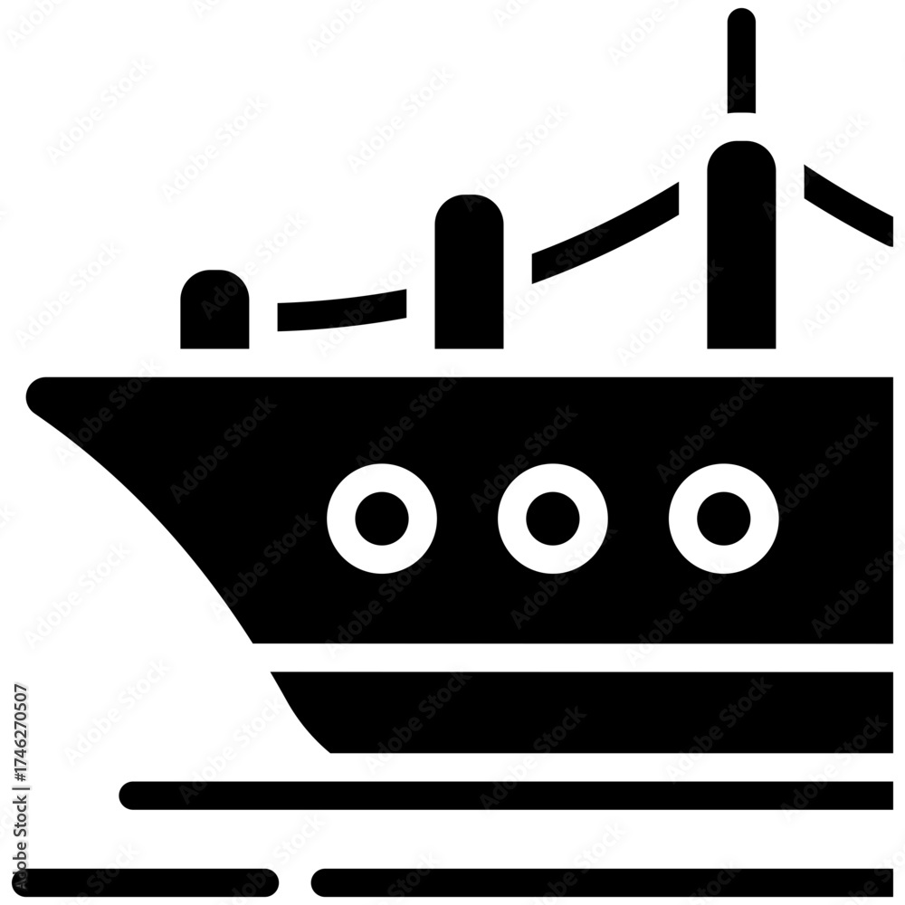 Obraz premium ship solid icon