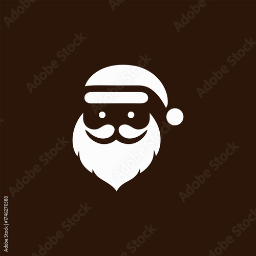 Minimalist Santa Claus Icon Vector Design Illustration